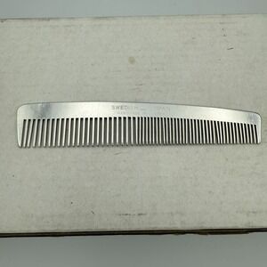 Vintage Swedish Crown Aluminum Comb 5"‎ Handmade In Sweden